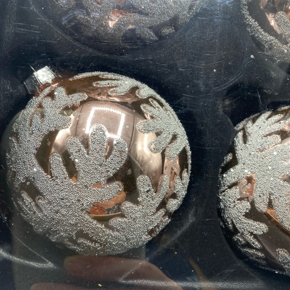 Beekman Home Glass Embellished Christmas Ornaments Rose Gold 2 Boxes 8 Ornaments - Picture 2 of 6